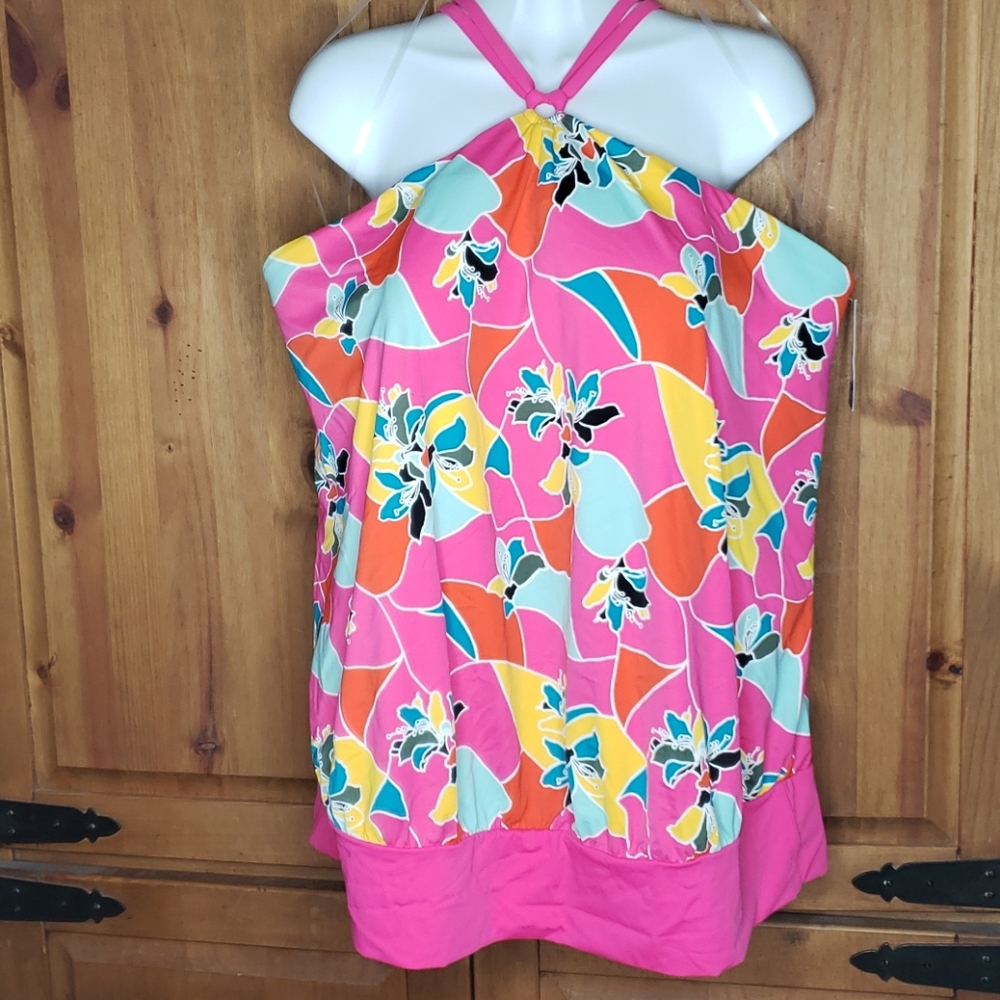Lane Bryant Swim Bright Blouson Tankini Top